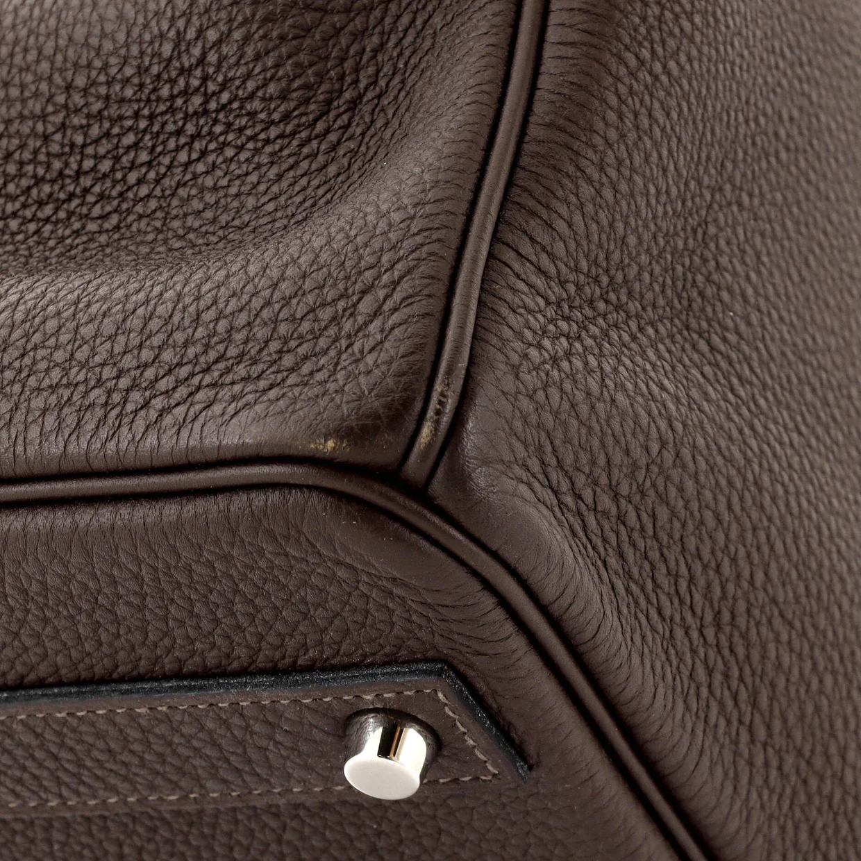 Birkin Handbag Ebene Togo with Palladium Hardware 40 - Deep Luxury