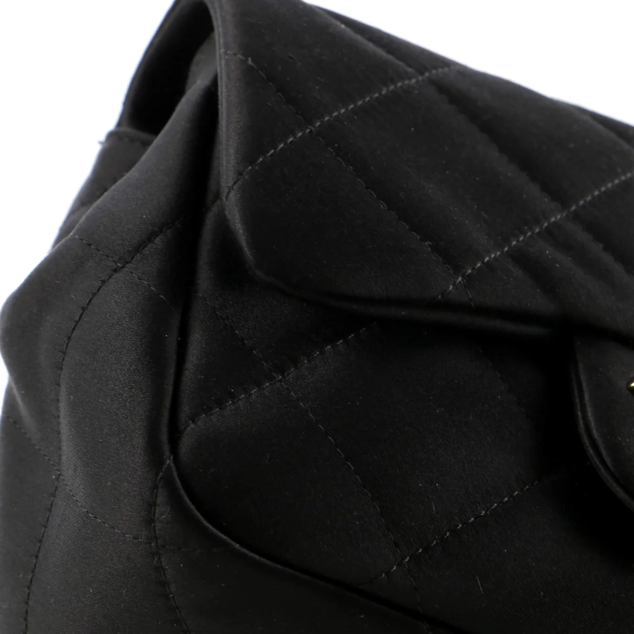 Oval Logo Chain Handle Flap Bag Quilted Satin with Crystals Mini - Deep Luxury