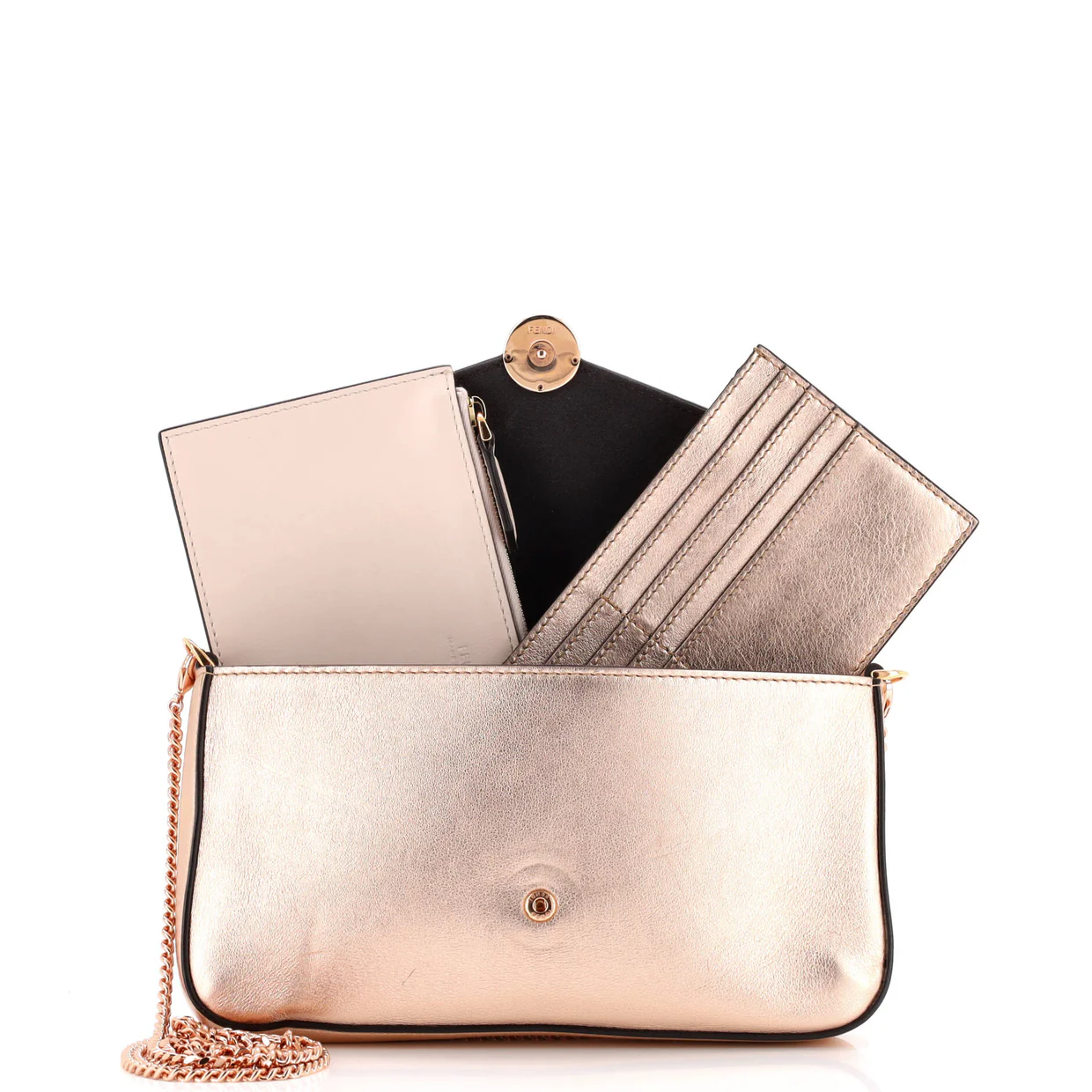 F Is Fendi Envelope Chain Clutch Leather Small - Deep Luxury