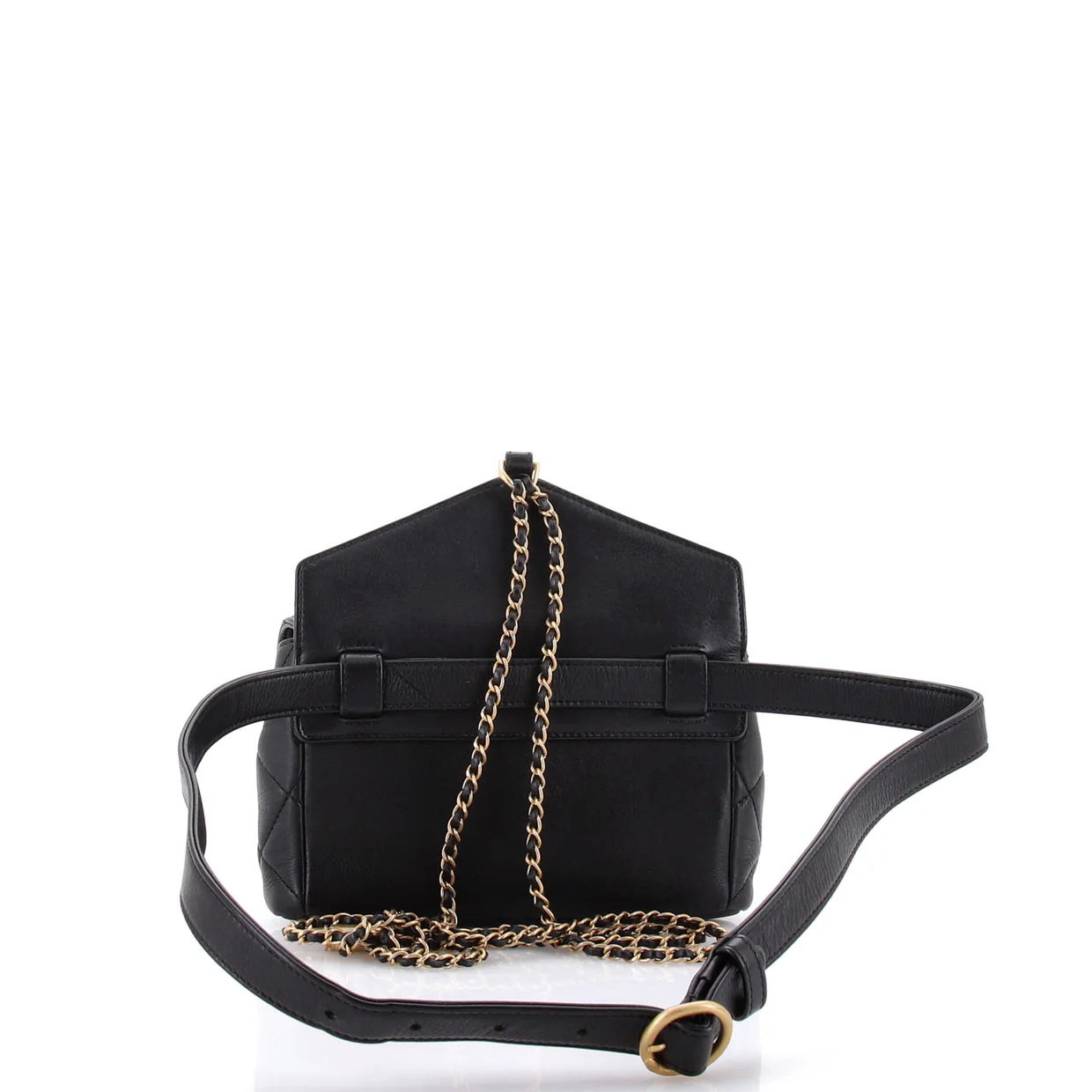 Carry With Chic Chain Flap Waist Bag Quilted Calfskin - Deep Luxury