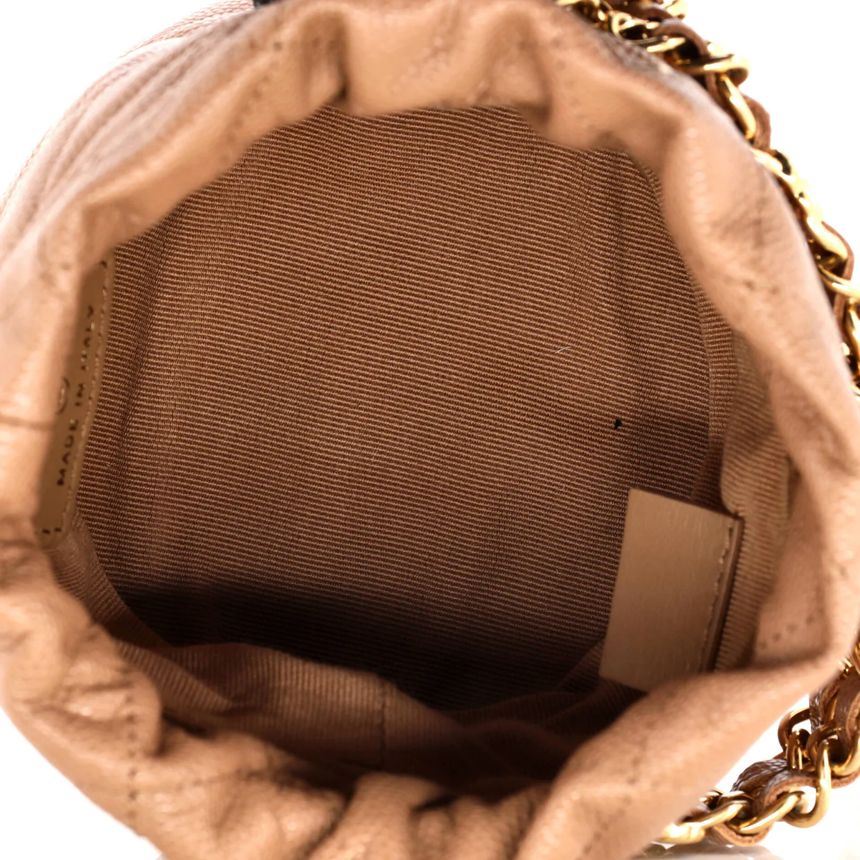 Coco First Bucket Clutch With Chain Quilted Caviar Mini - Deep Luxury