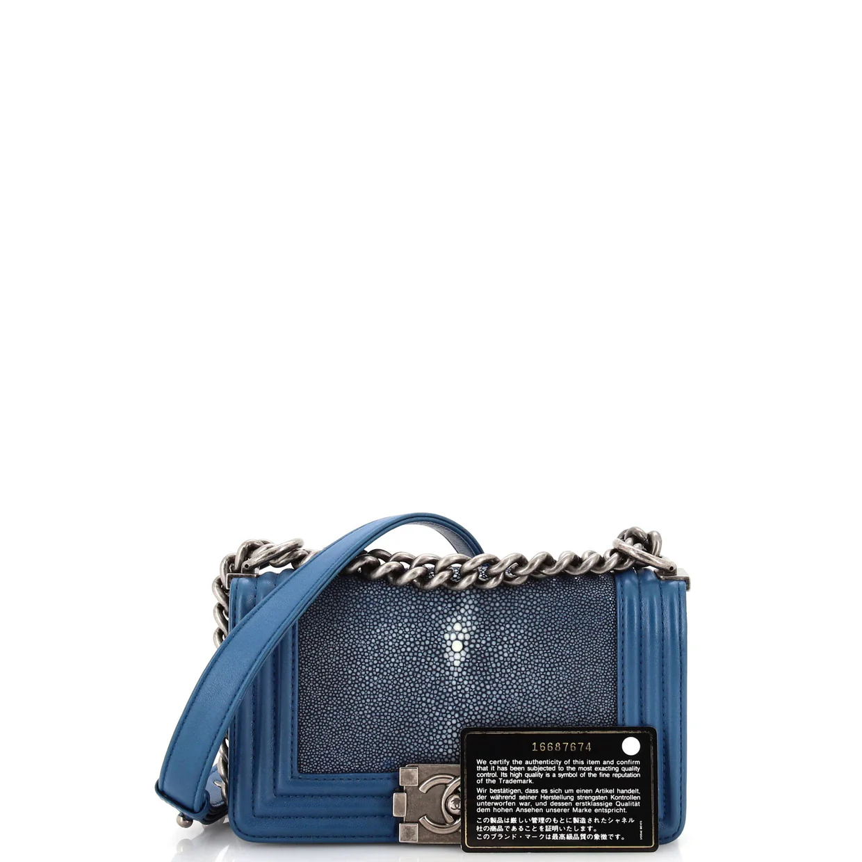 Boy Flap Bag Stingray Small - Deep Luxury