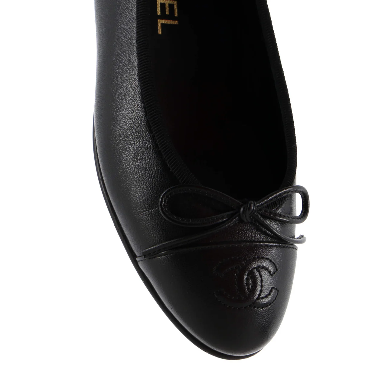 Women's CC Cap Toe Bow Ballerina Flats Leather - Deep Luxury