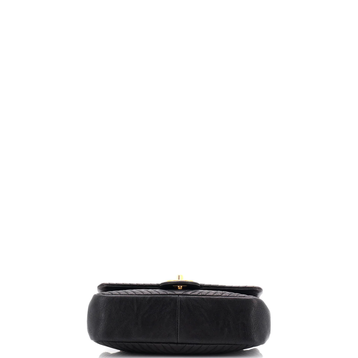 Medallion Charm Flap Bag Chevron Wrinkled Lambskin Small - Deep Luxury