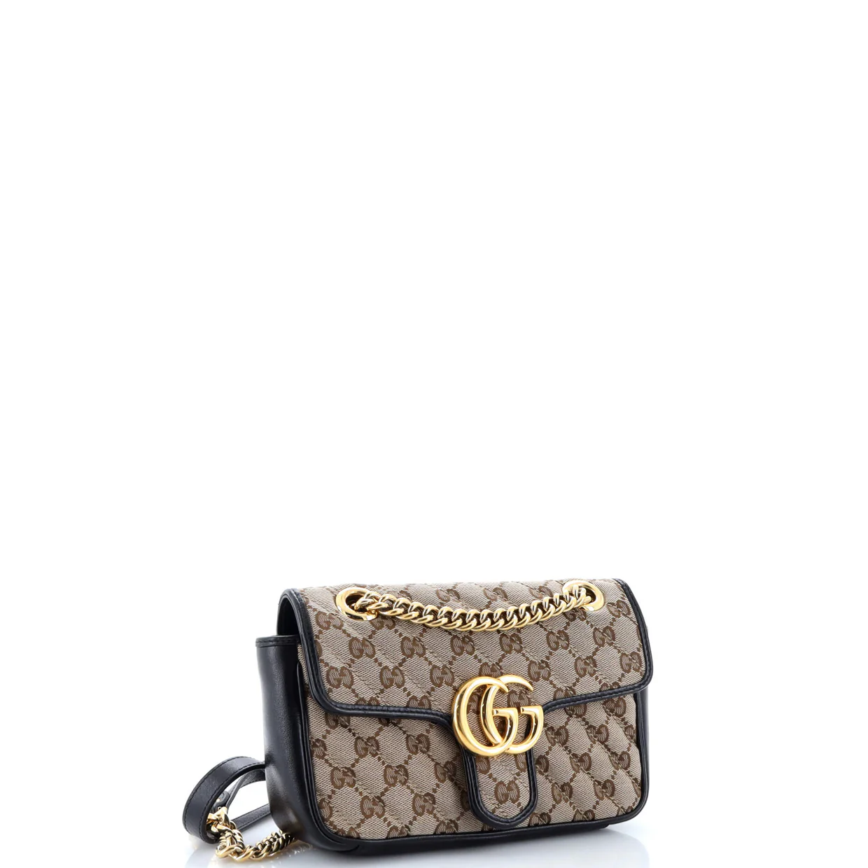 GG Marmont Flap Bag Diagonal Quilted GG Canvas Mini - Deep Luxury