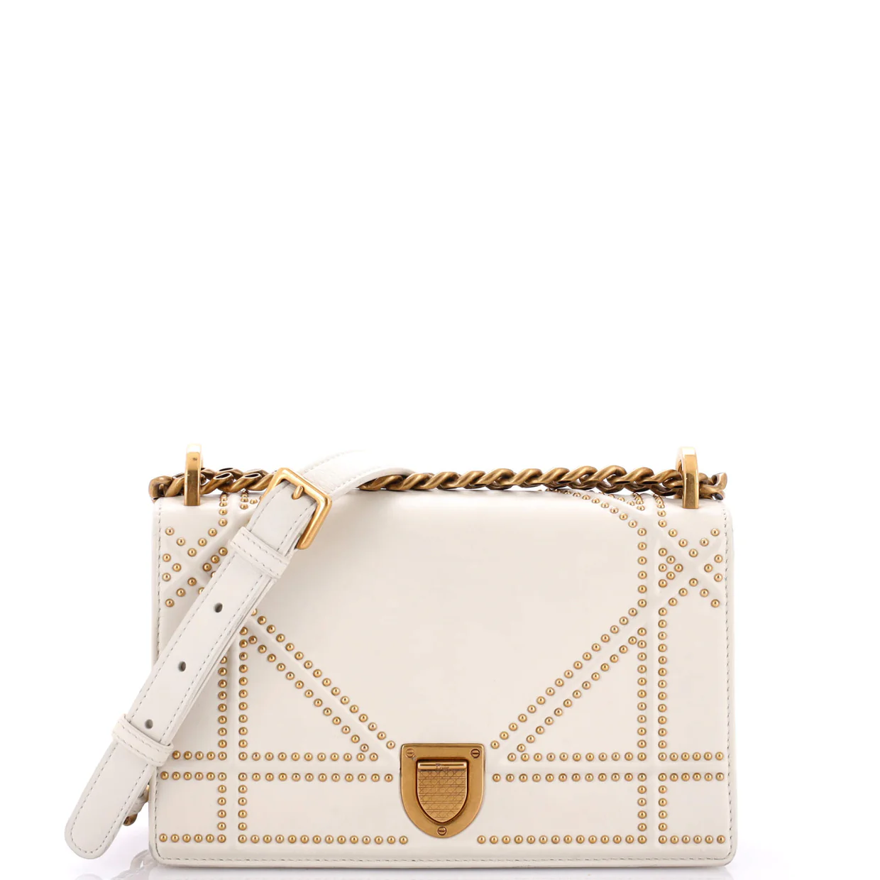 Diorama Flap Bag Studded Leather Small - Deep Luxury