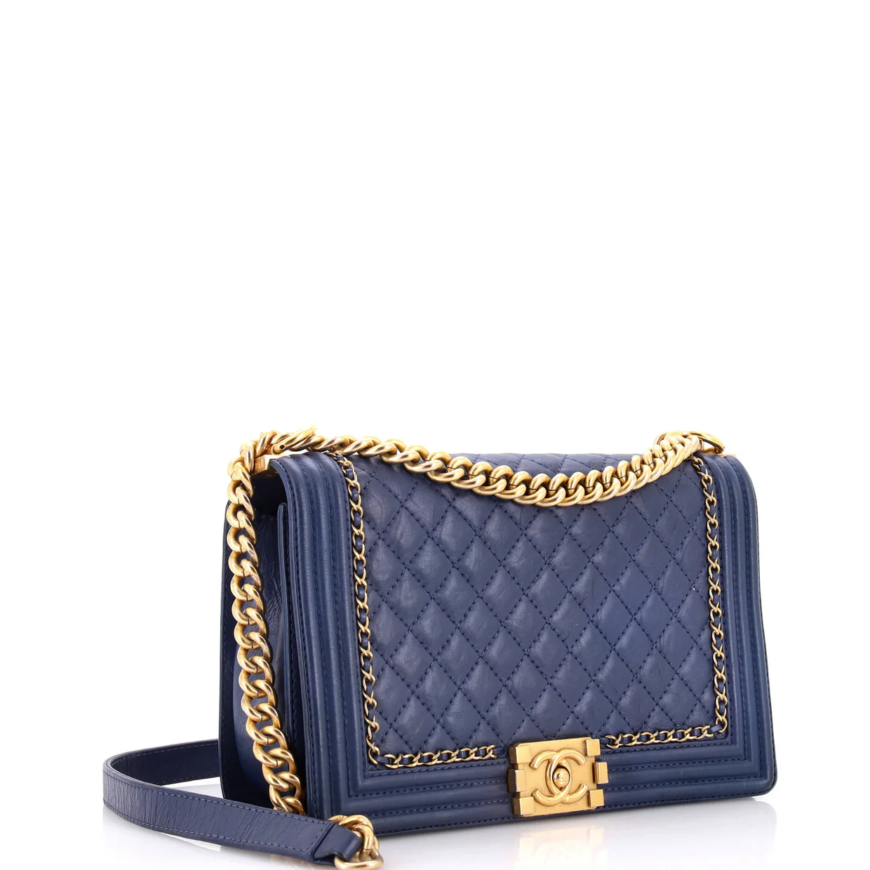 Jacket Boy Flap Bag Quilted Aged Calfskin New Medium - Deep Luxury