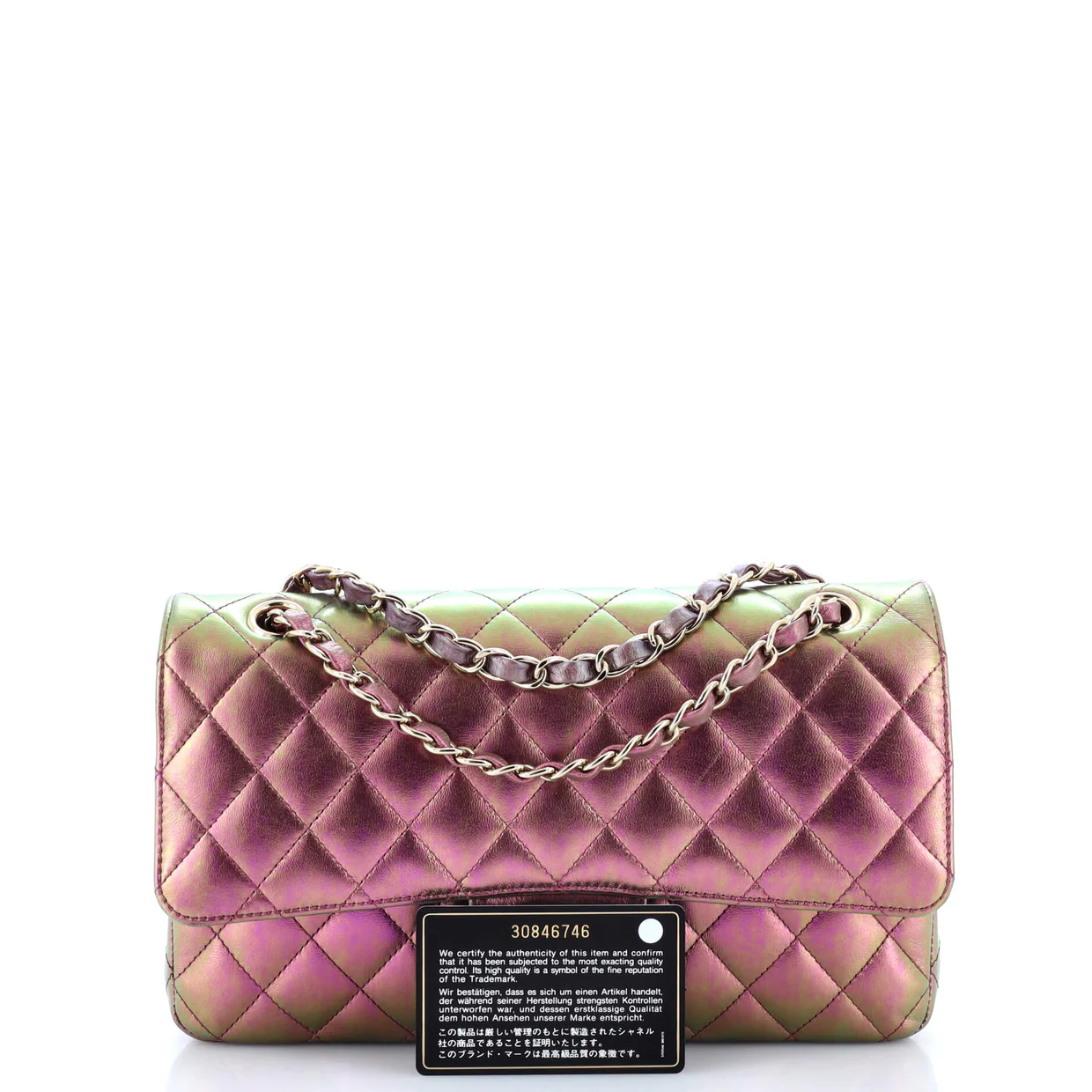 Classic Double Flap Bag Quilted Iridescent Lambskin Medium - Deep Luxury