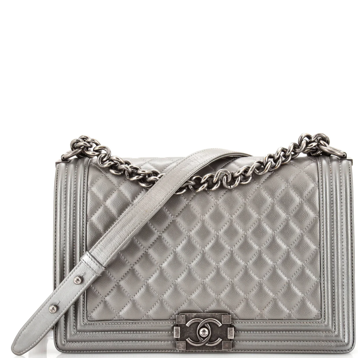 Boy Flap Bag Quilted Caviar New Medium - Deep Luxury