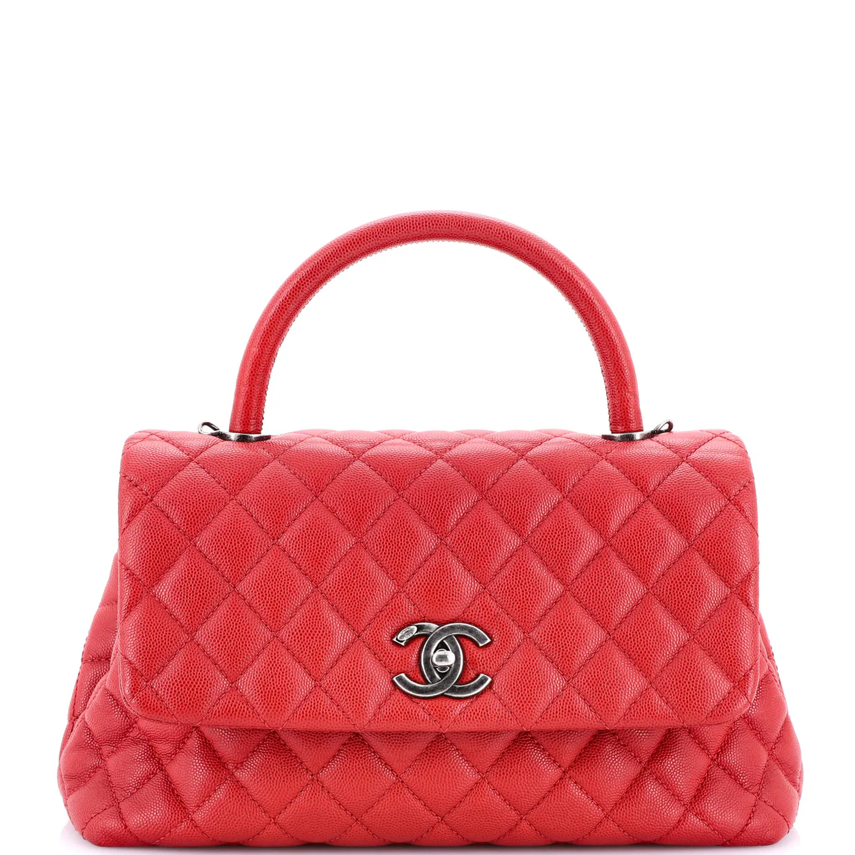 Coco Top Handle Bag Quilted Caviar Small - Deep Luxury