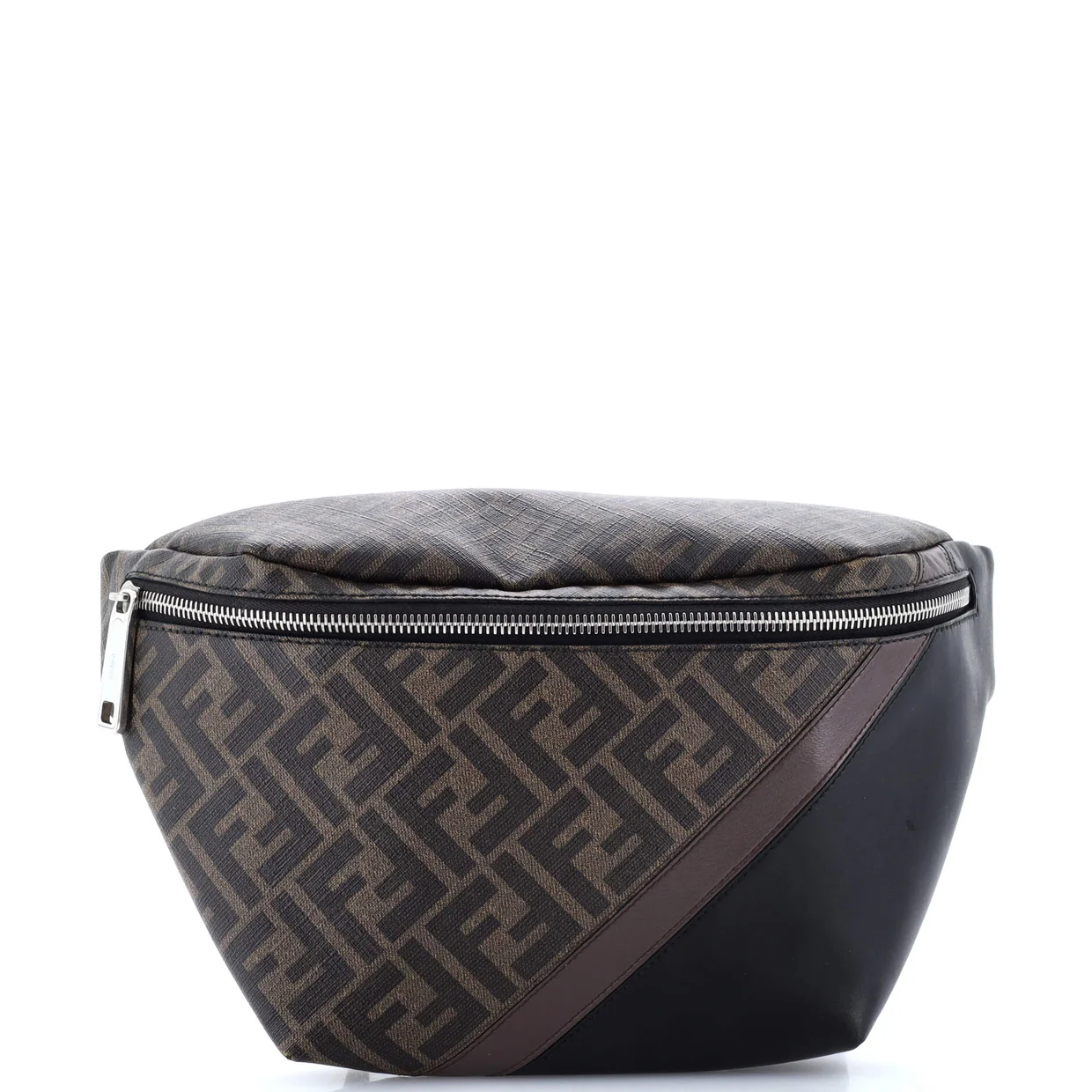 Zip Belt Bag Zucca Coated Canvas and Leather - Deep Luxury
