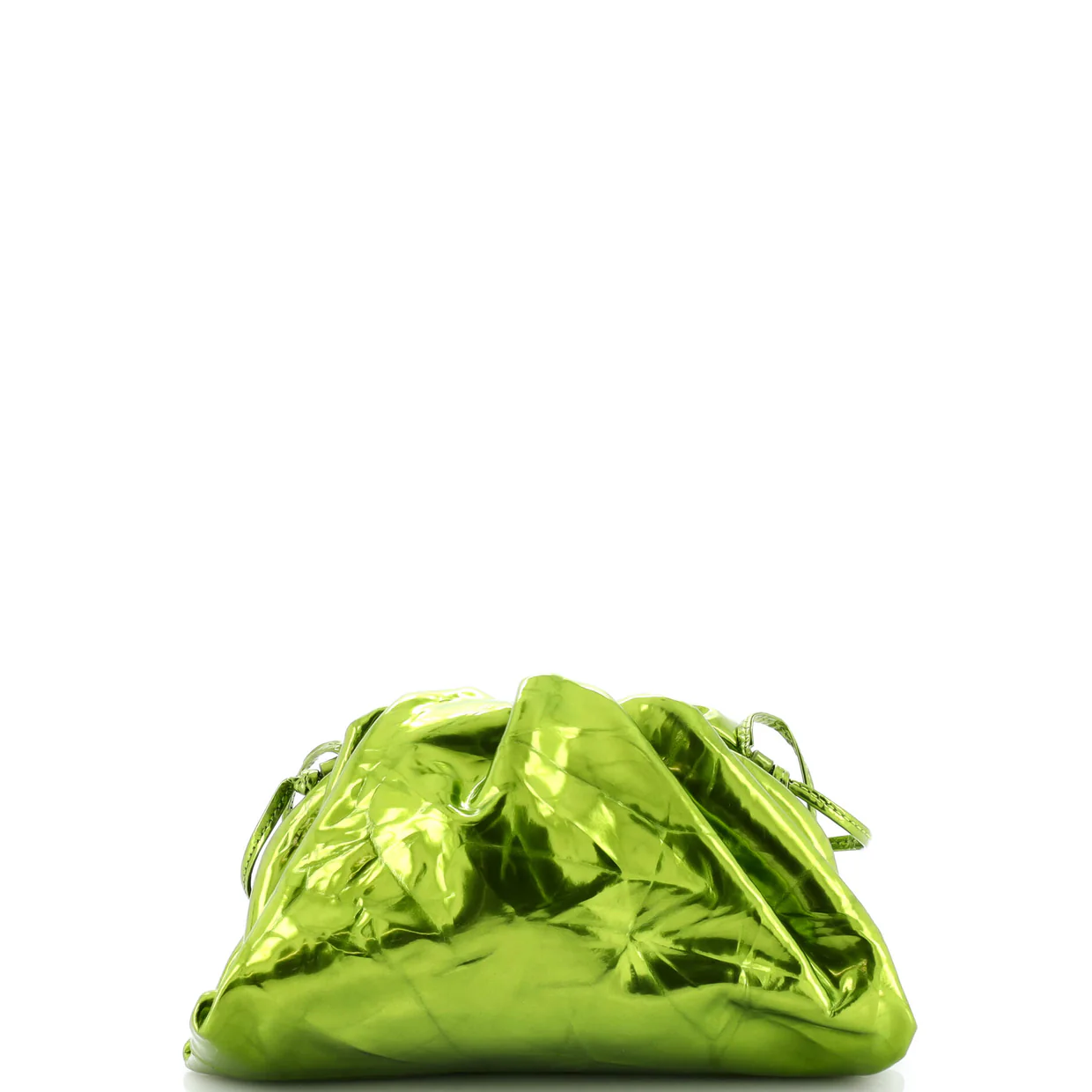 The Pouch Crinkled Metallic Leather Mini - Deep Luxury