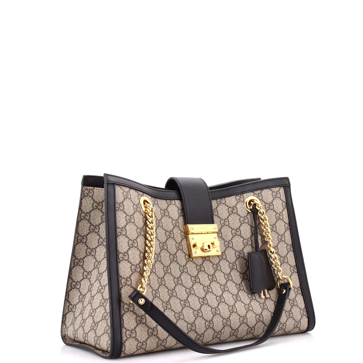 Padlock Chain Tote GG Coated Canvas with Leather Medium - Deep Luxury