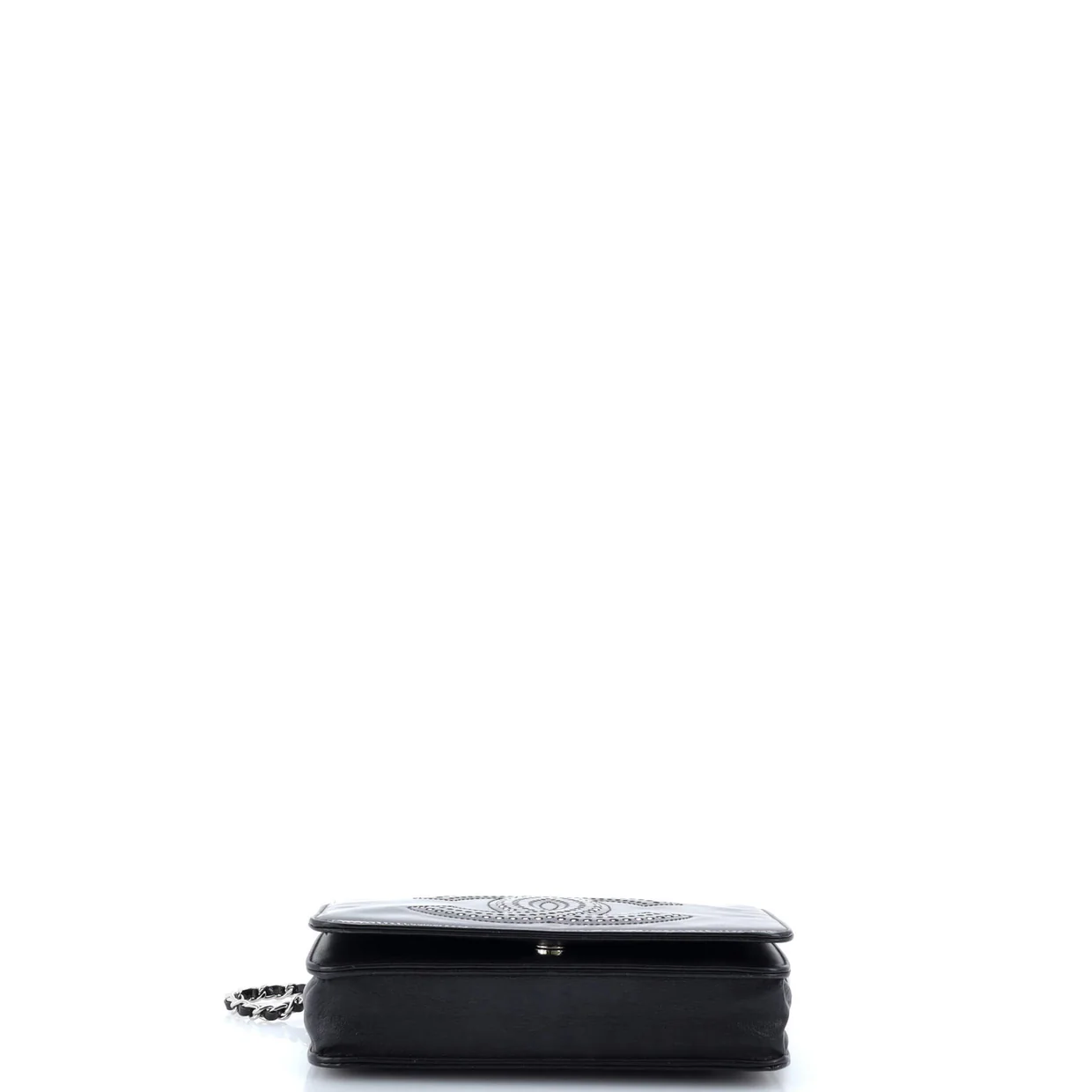 CC Wallet on Chain Strass Embellished Patent - Deep Luxury