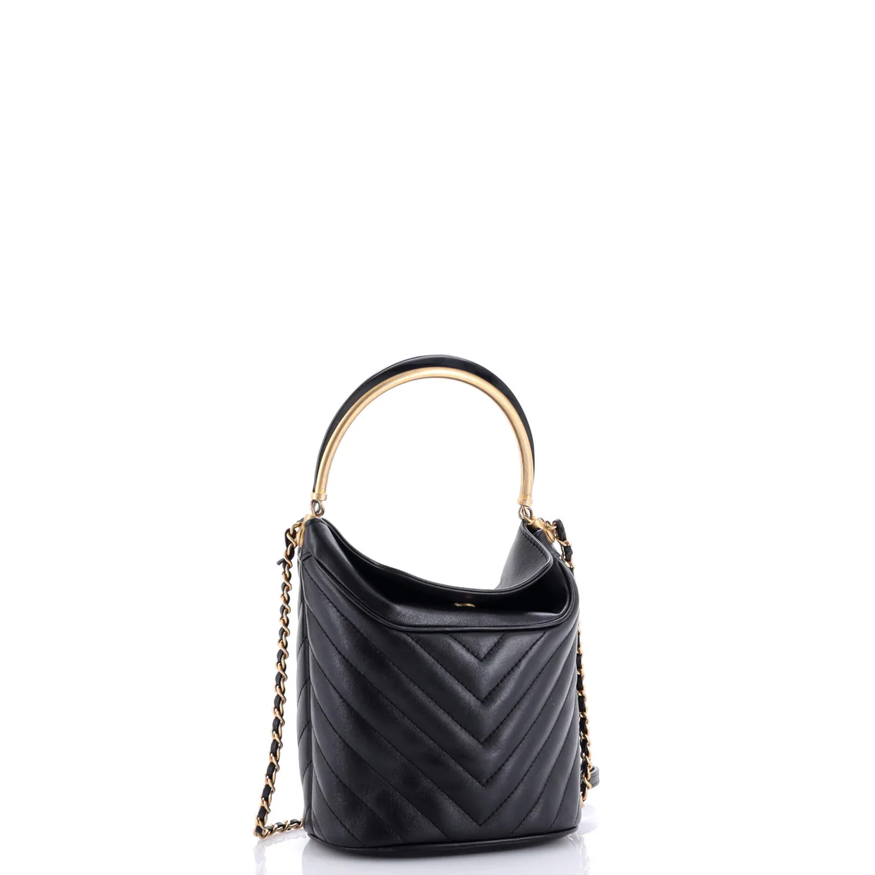 Handle with Chic Bucket Bag Chevron Lambskin - Deep Luxury