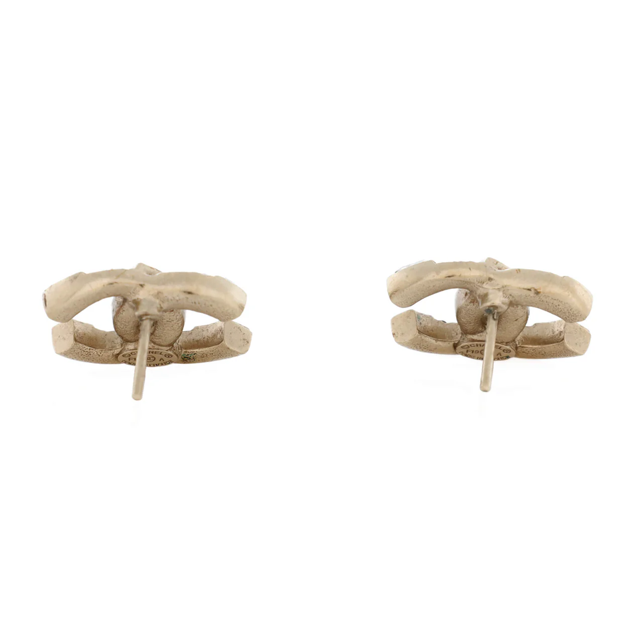 CC Stud Earrings Metal with Crystals - Deep Luxury