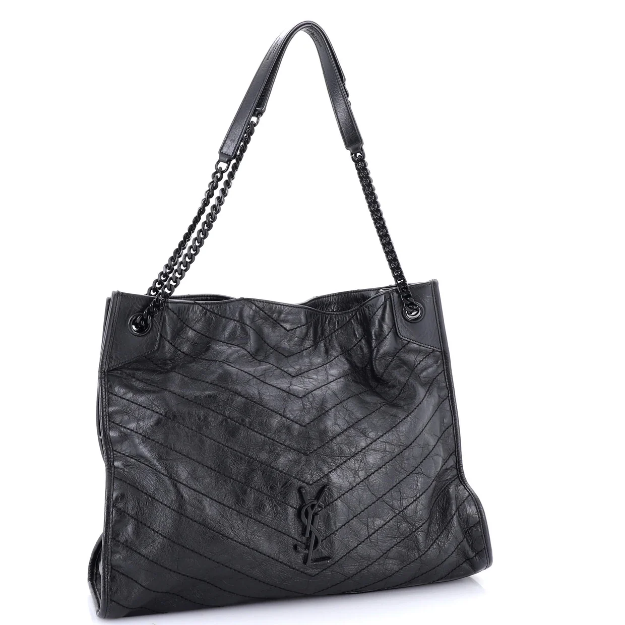 Niki Shopping Tote Matelasse Chevron Leather Large - Deep Luxury