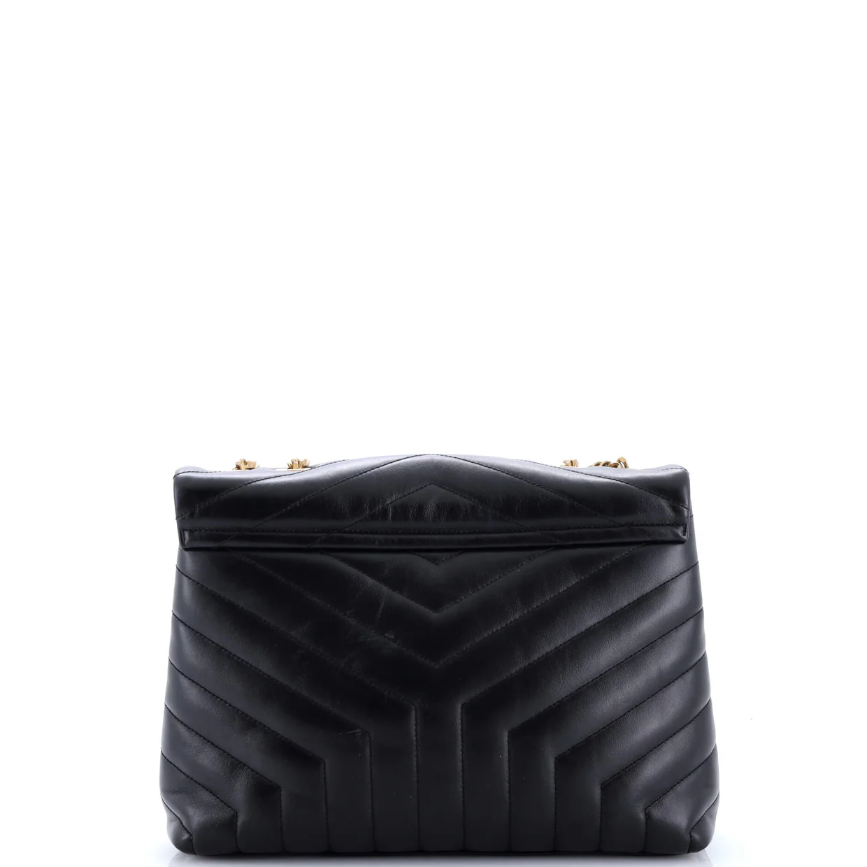 Loulou Shoulder Bag Matelasse Chevron Leather Medium - Deep Luxury