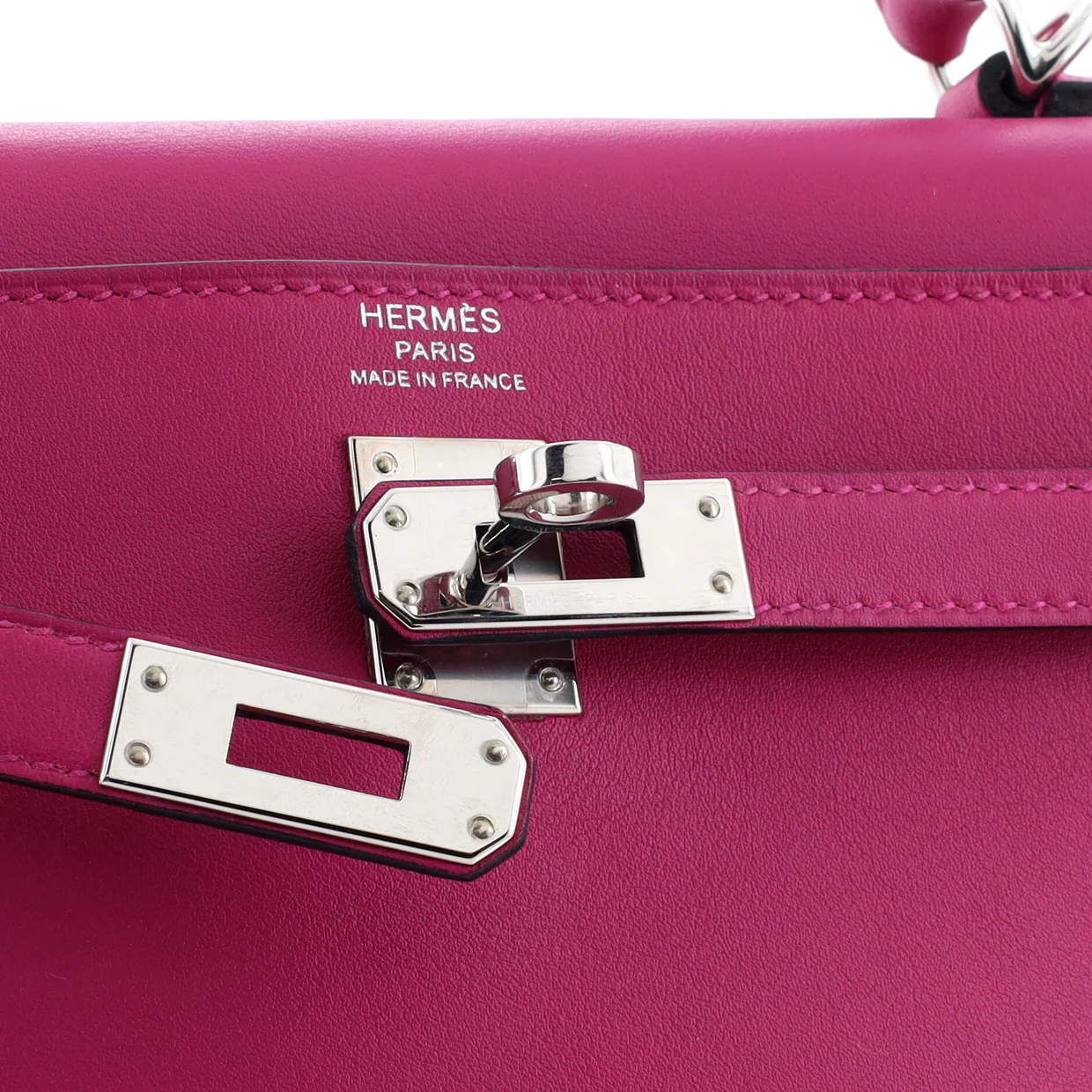 Kelly Handbag Rose Pourpre Swift with Palladium Hardware 25 - Deep Luxury