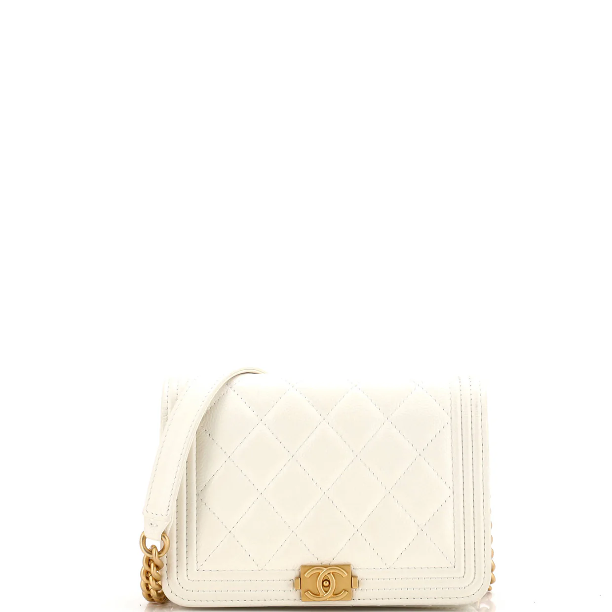 Boy Wallet on Chain Quilted Caviar Mini - Deep Luxury