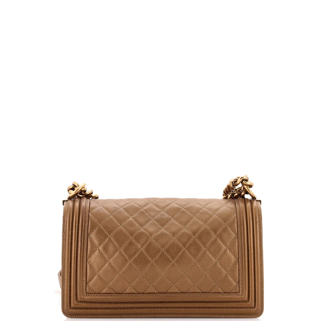 Boy Flap Bag Quilted Metallic Calfskin Old Medium - Deep Luxury