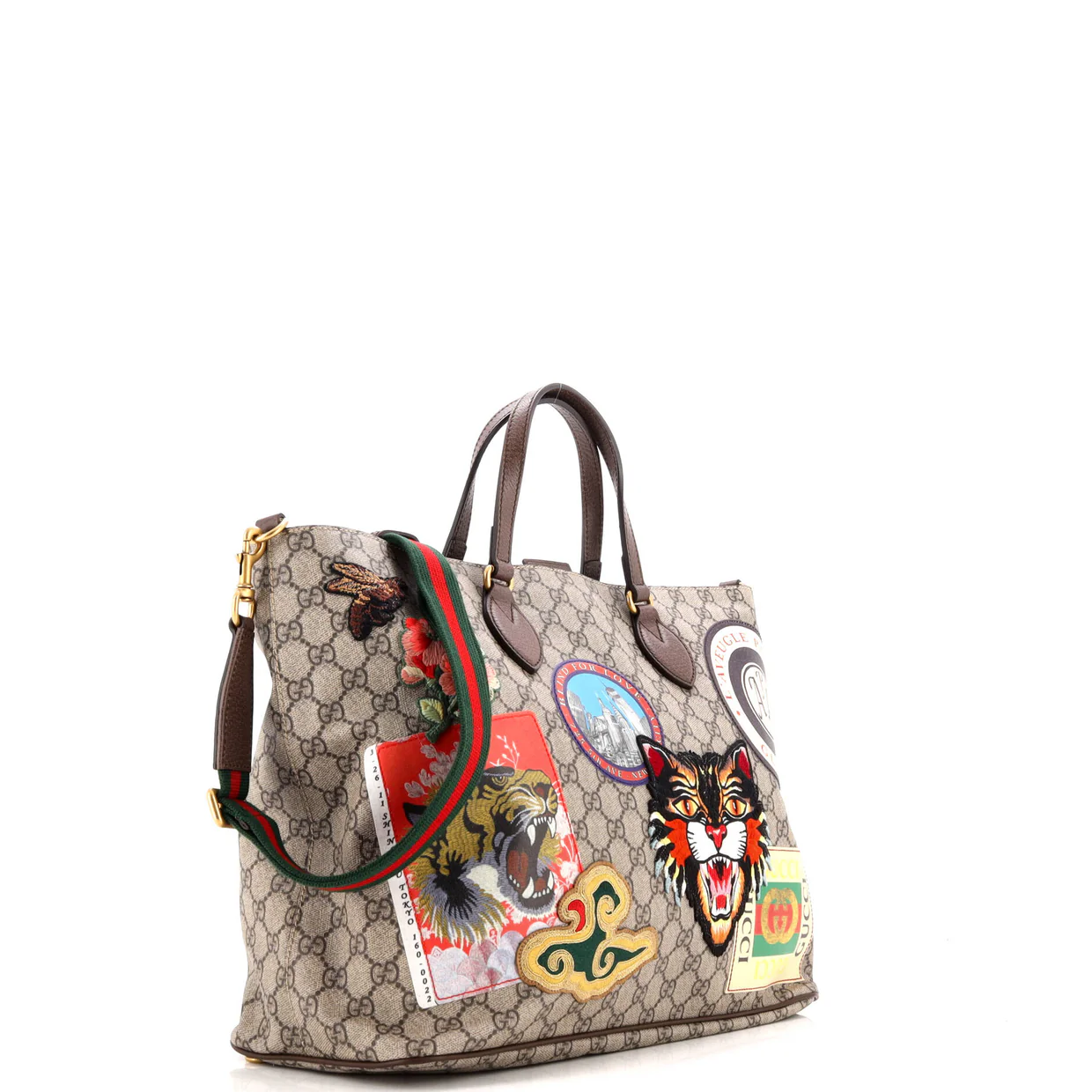 Courrier Convertible Soft Open Tote GG Coated Canvas with Applique Large - Deep Luxury