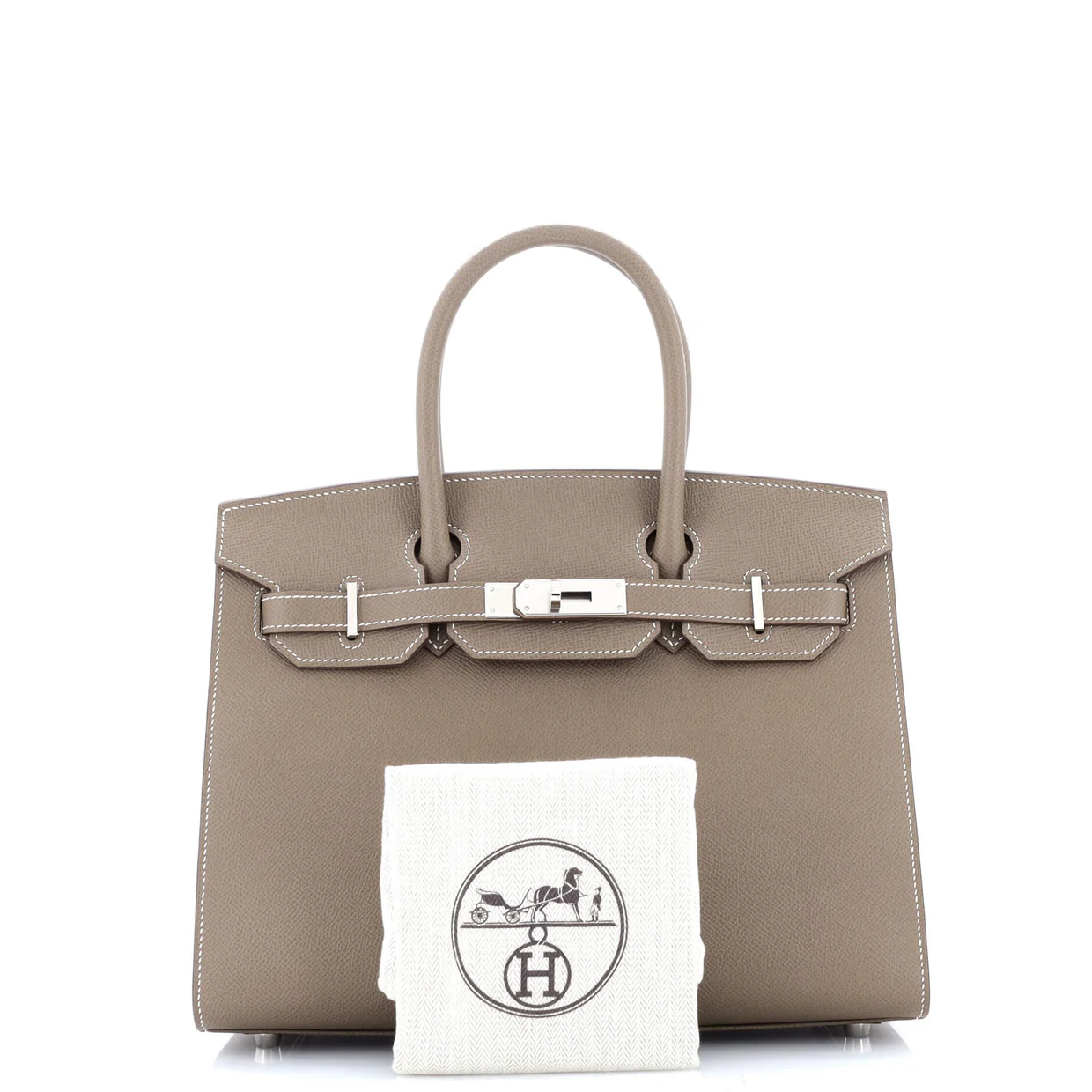 Birkin Sellier Bag Grey Epsom with Palladium Hardware 30 - Deep Luxury