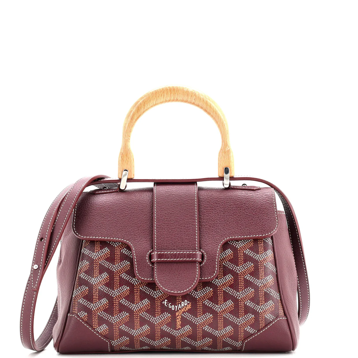 Saigon Top Handle Bag Coated Canvas with Leather Mini - Deep Luxury