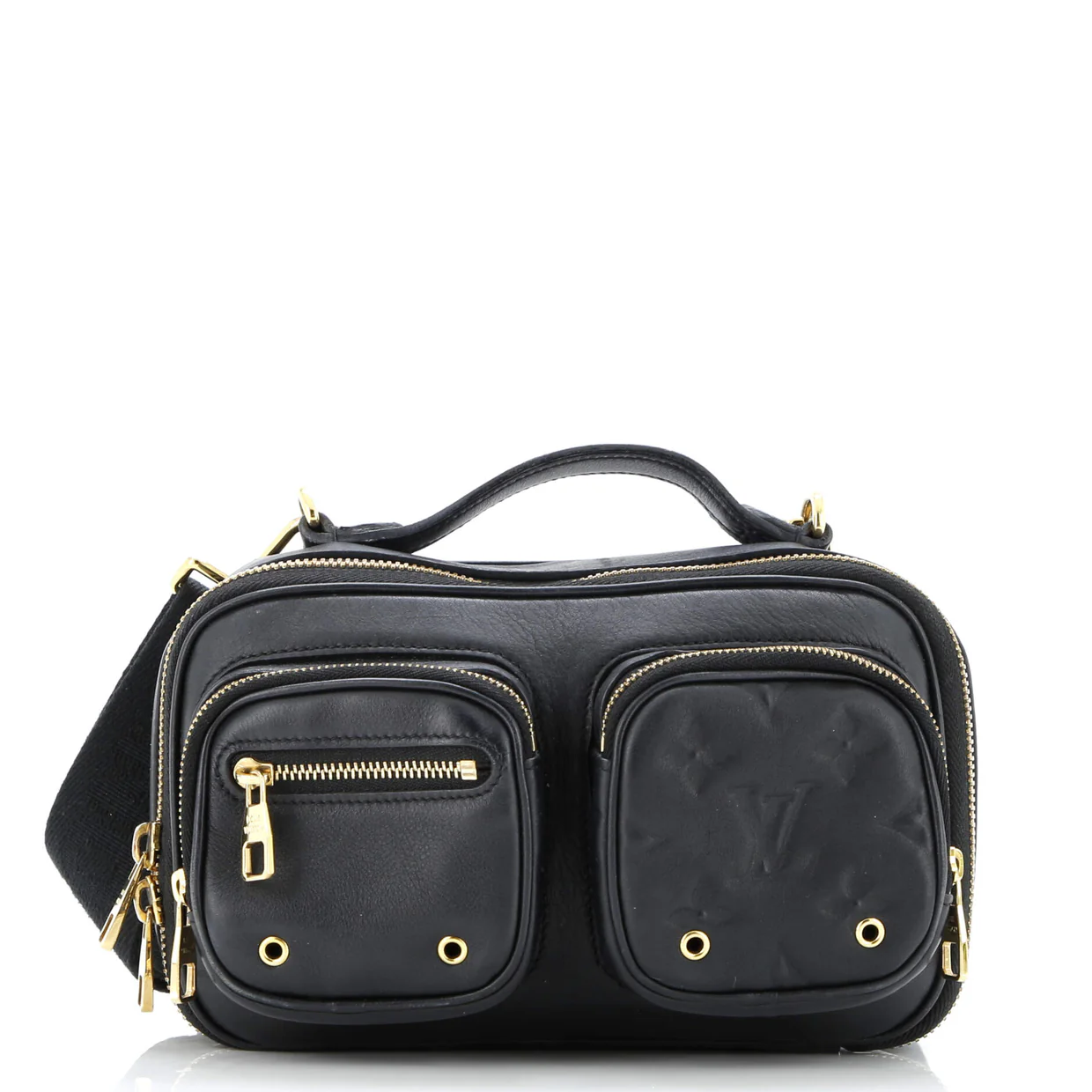 Utility Crossbody Bag Calfskin with Embossed Monogram Detail - Deep Luxury