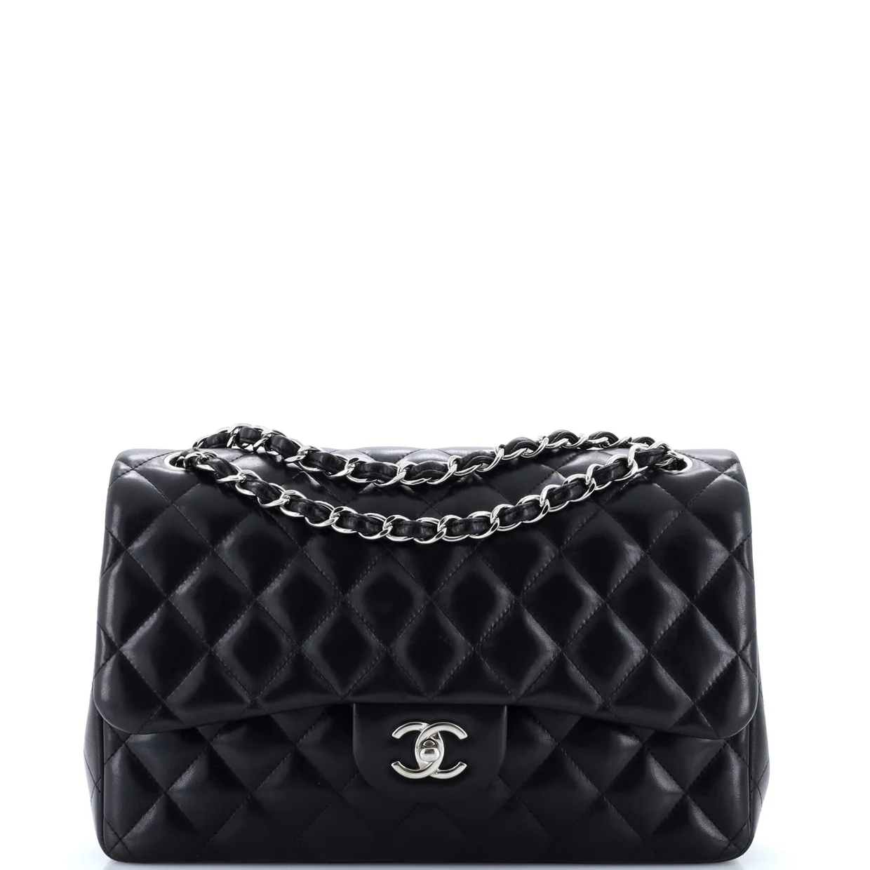 Classic Double Flap Bag Quilted Lambskin Jumbo - Deep Luxury