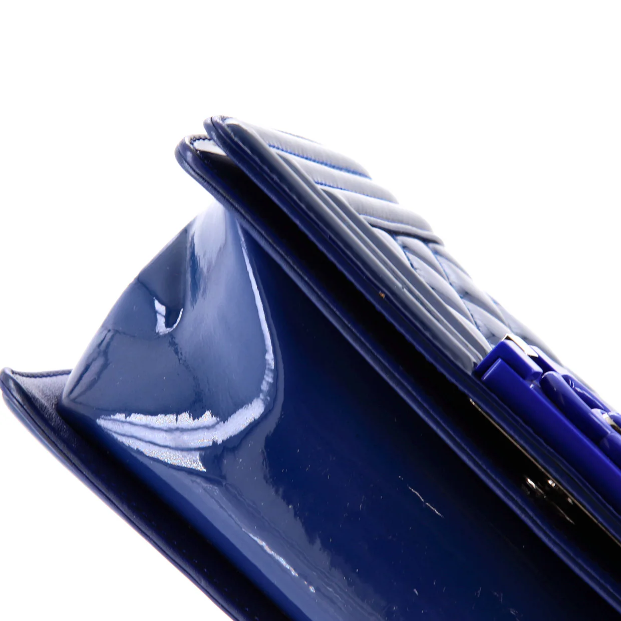 Boy Flap Bag Quilted Plexiglass Patent Small - Deep Luxury