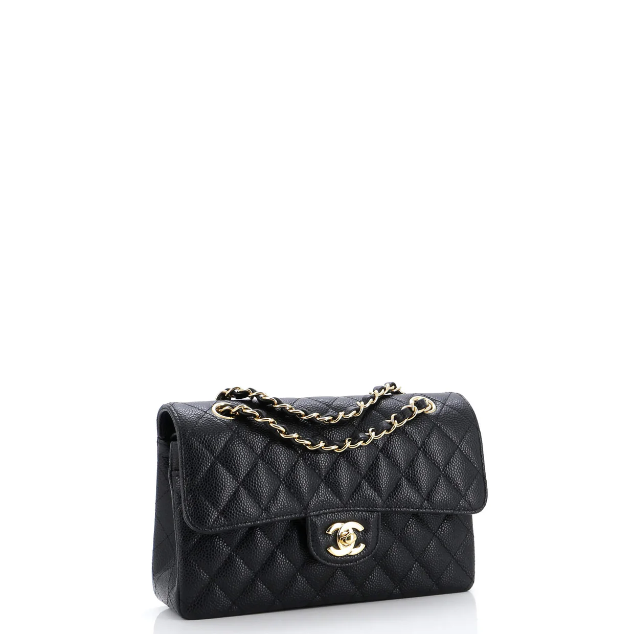 Classic Double Flap Bag Quilted Caviar Small - Deep Luxury