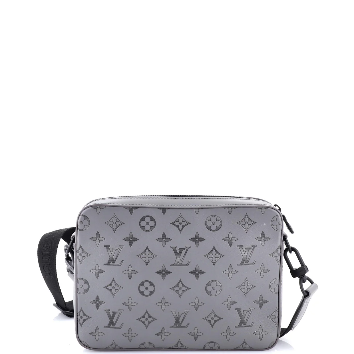 Duo Messenger Bag Monogram Shadow Leather - Deep Luxury