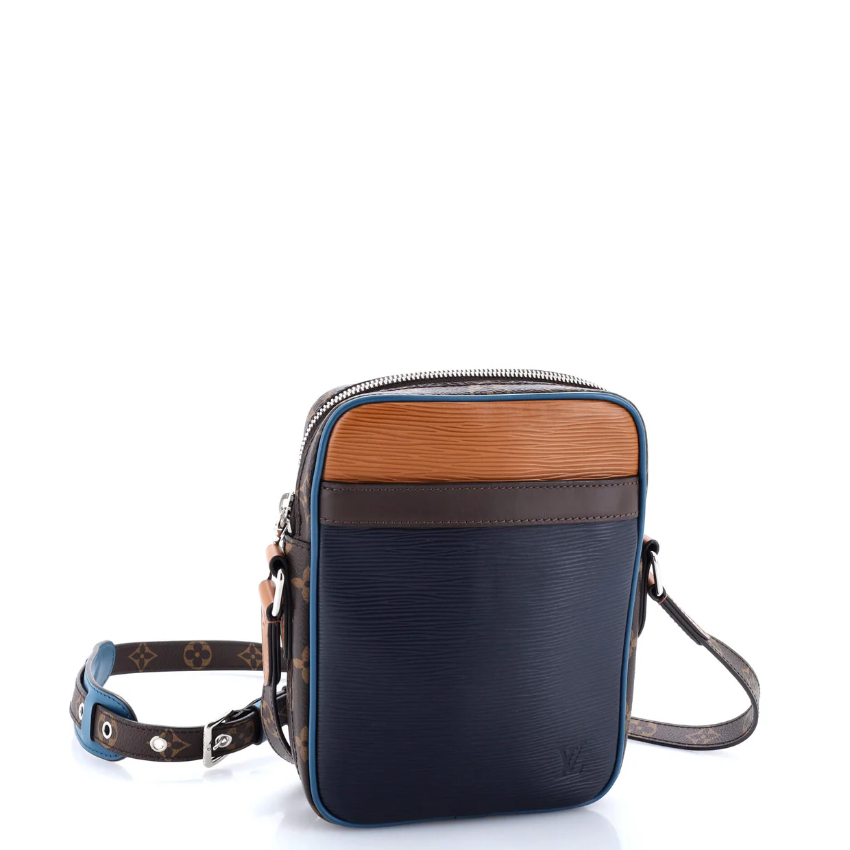 Danube Handbag Epi Leather with Monogram Canvas Slim - Deep Luxury