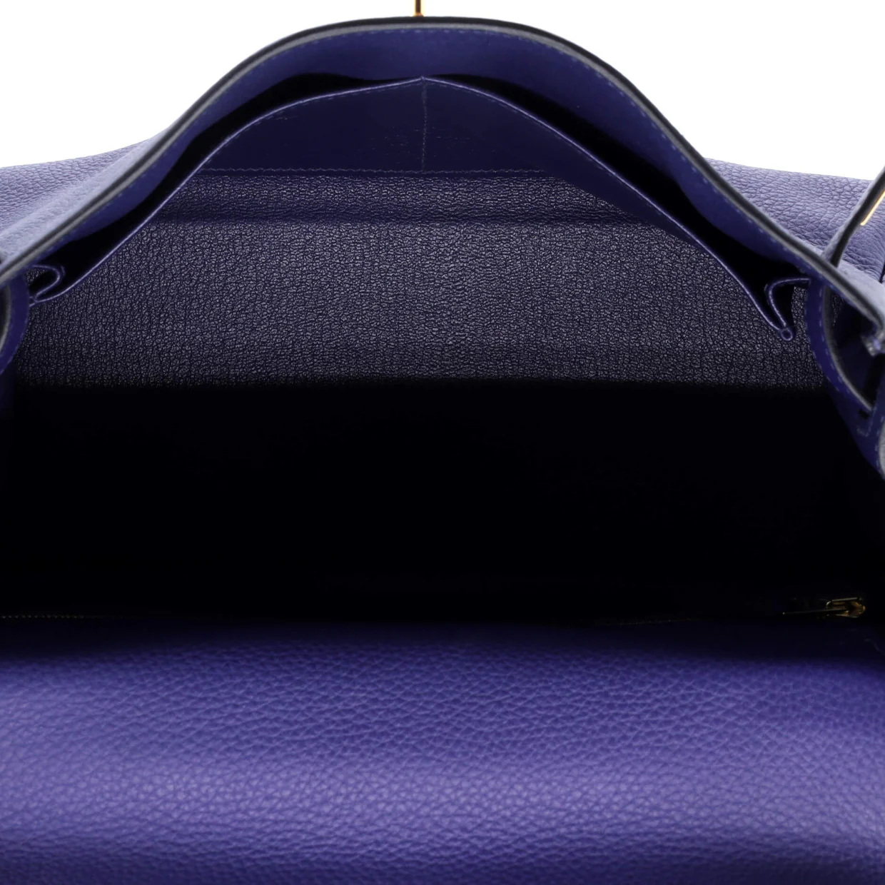 Kelly Handbag Bleu Encre Togo with Gold Hardware 28 - Deep Luxury