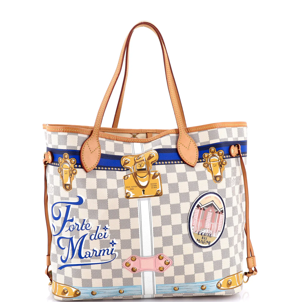 Neverfull NM Tote Limited Edition Damier Summer Trunks MM - Deep Luxury