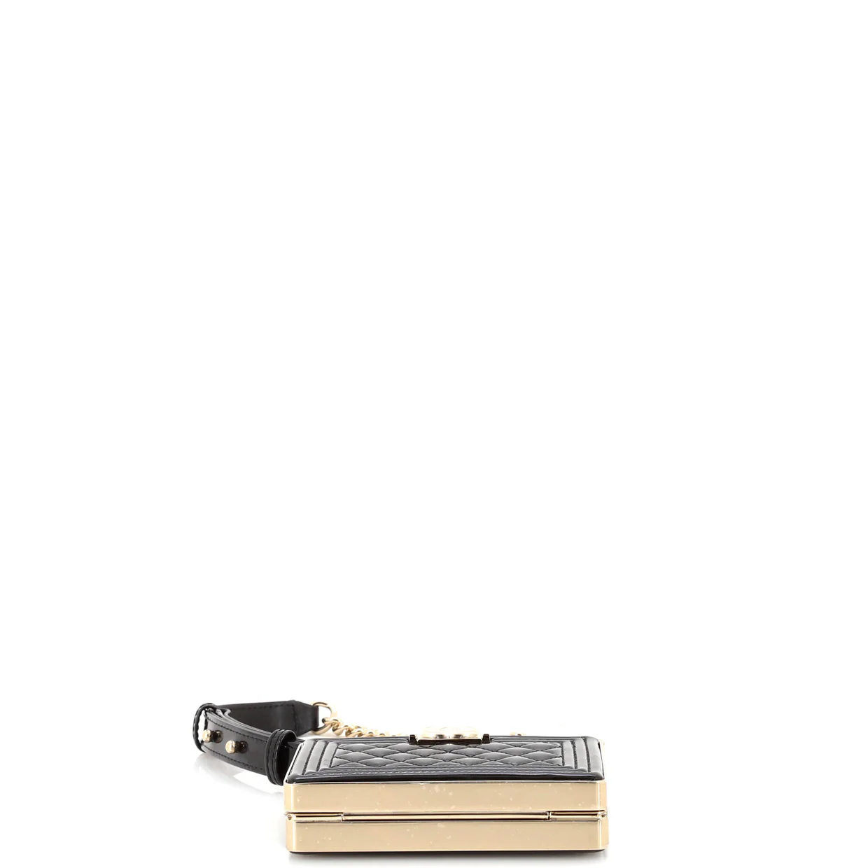 Boy Chain Box Minaudiere Quilted Patent - Deep Luxury