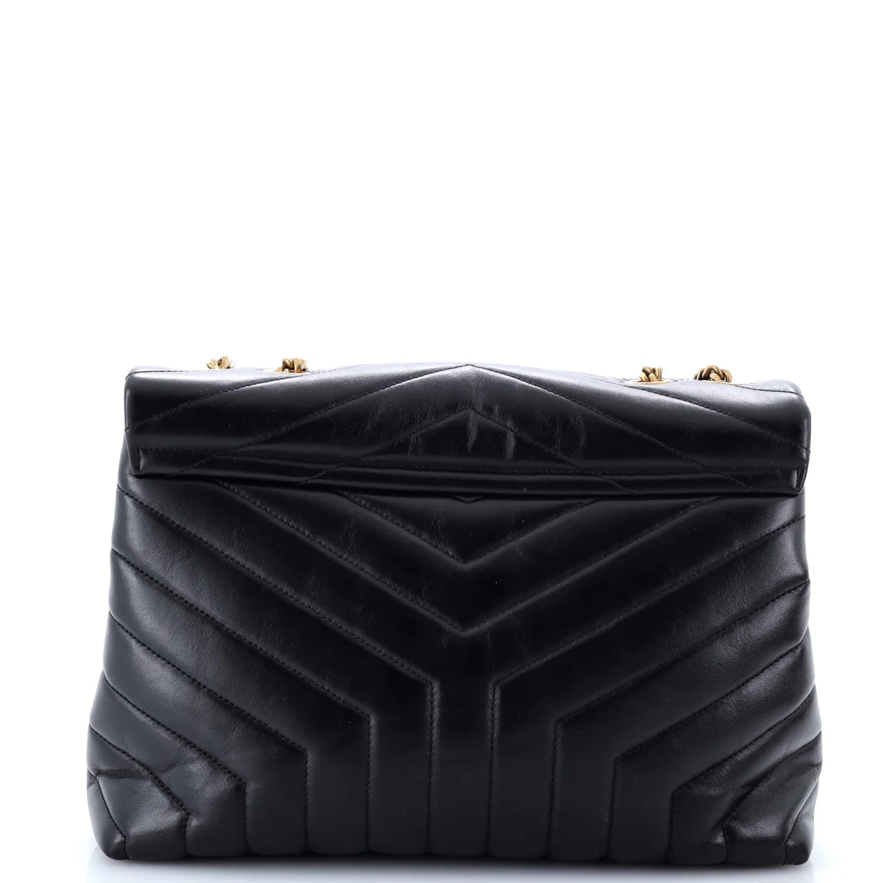 Loulou Shoulder Bag Matelasse Chevron Leather Medium - Deep Luxury