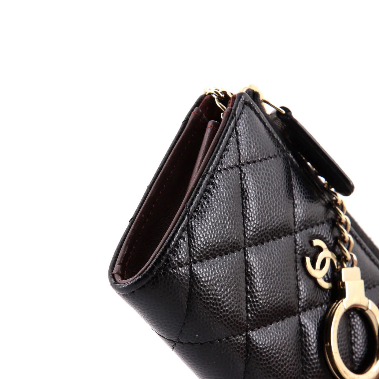 Key Pouch Quilted Caviar - Deep Luxury