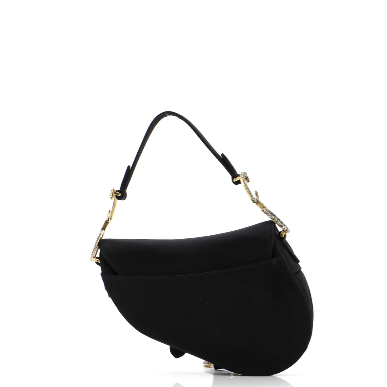 Saddle Handbag Satin with Crystals Mini - Deep Luxury