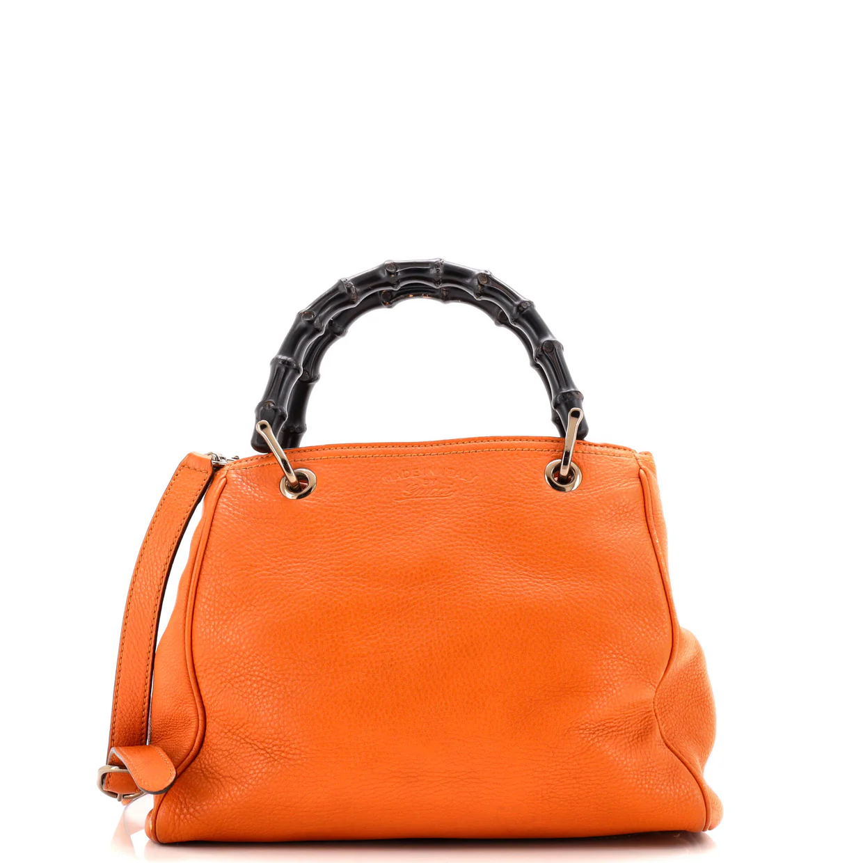 Bamboo Shopper Tote Leather Small - Deep Luxury