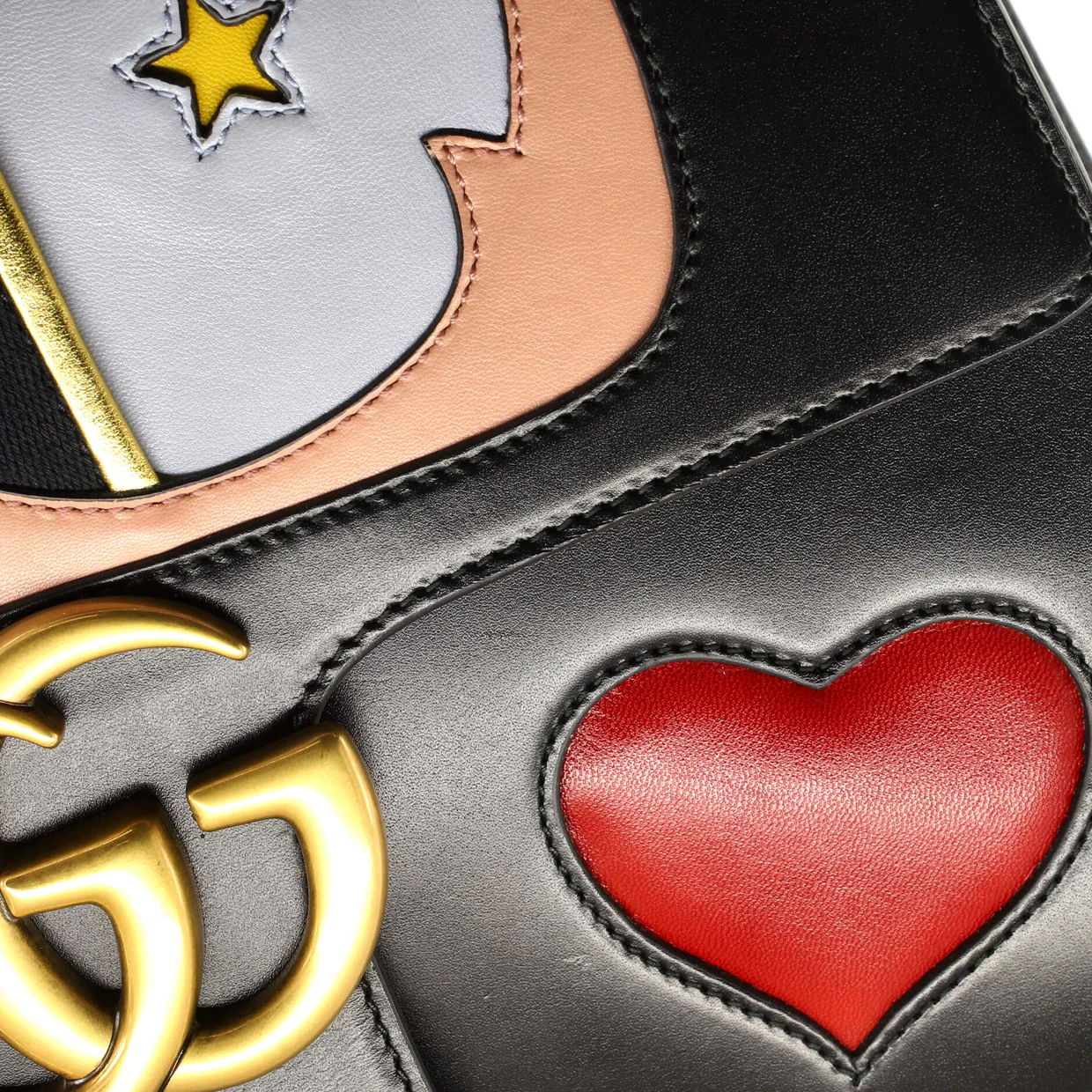 Web Heart GG Marmont Chain Shoulder Bag Leather Medium - Deep Luxury