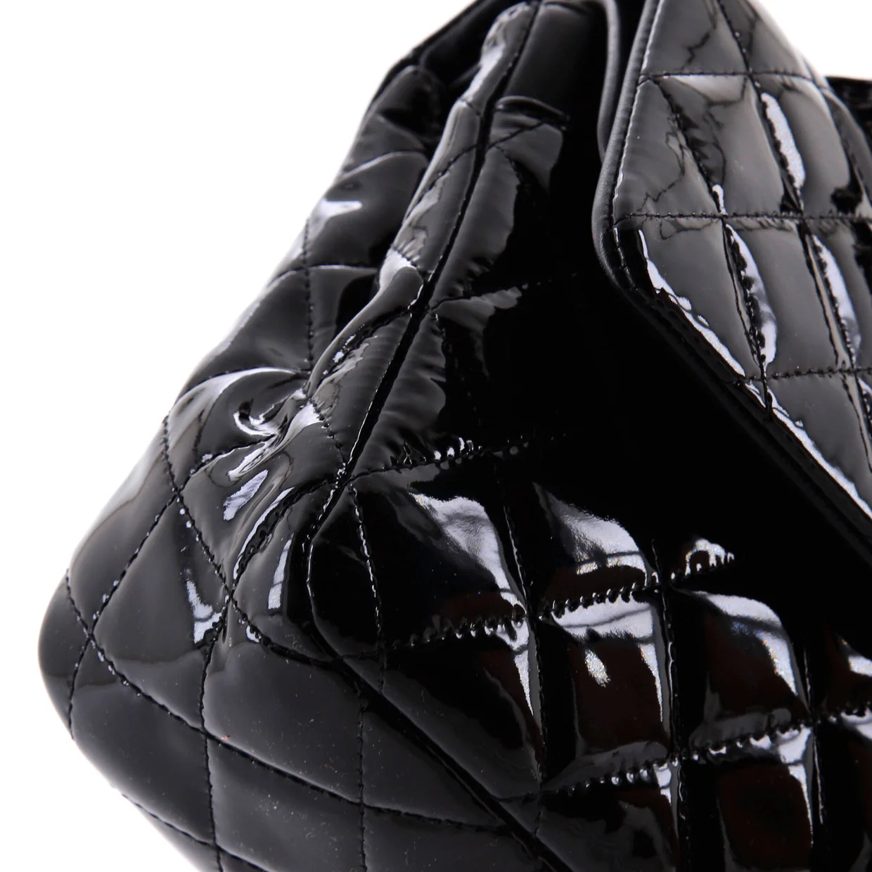 Classic Double Flap Bag Quilted Patent Medium - Deep Luxury