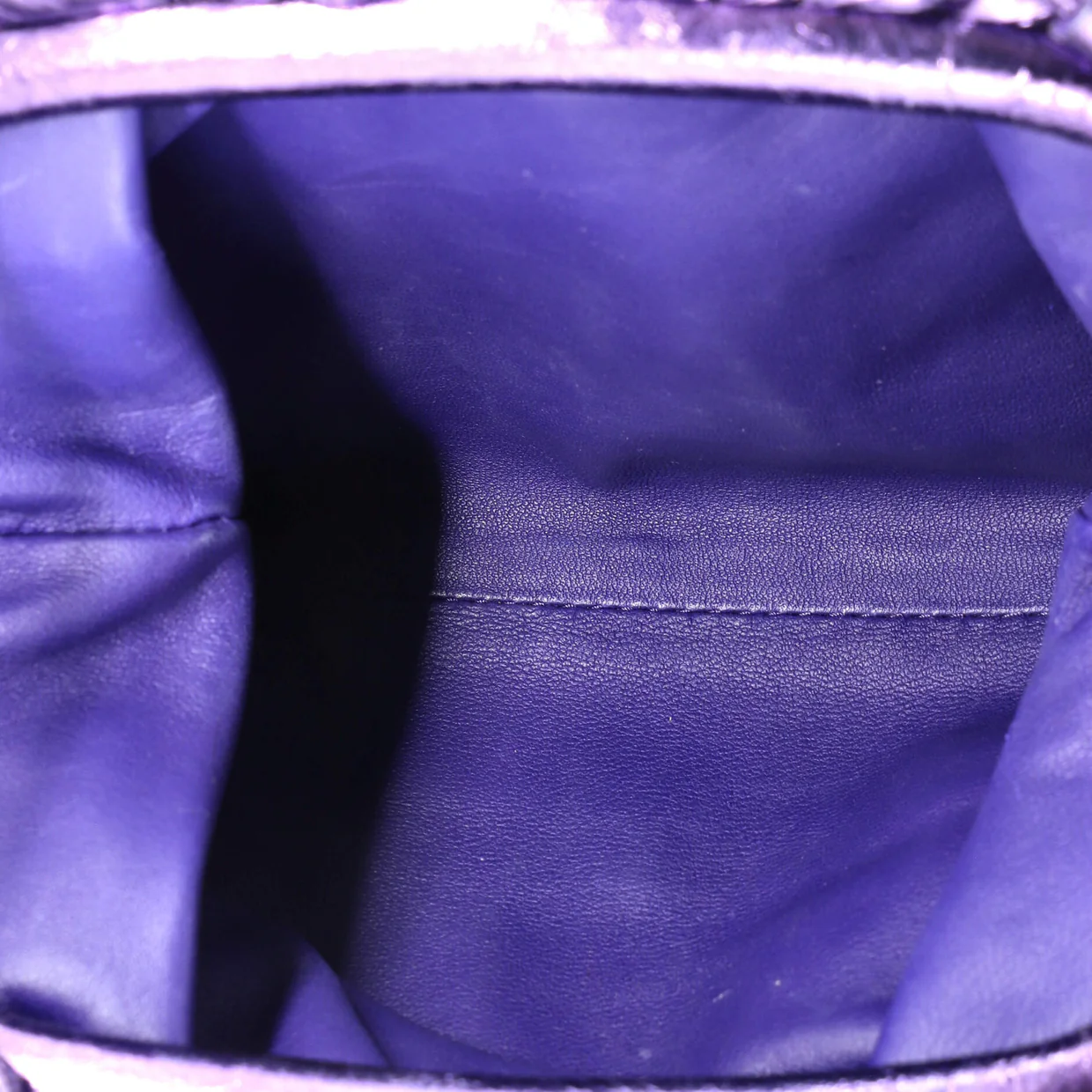 The Pouch Crinkled Metallic Leather Mini - Deep Luxury