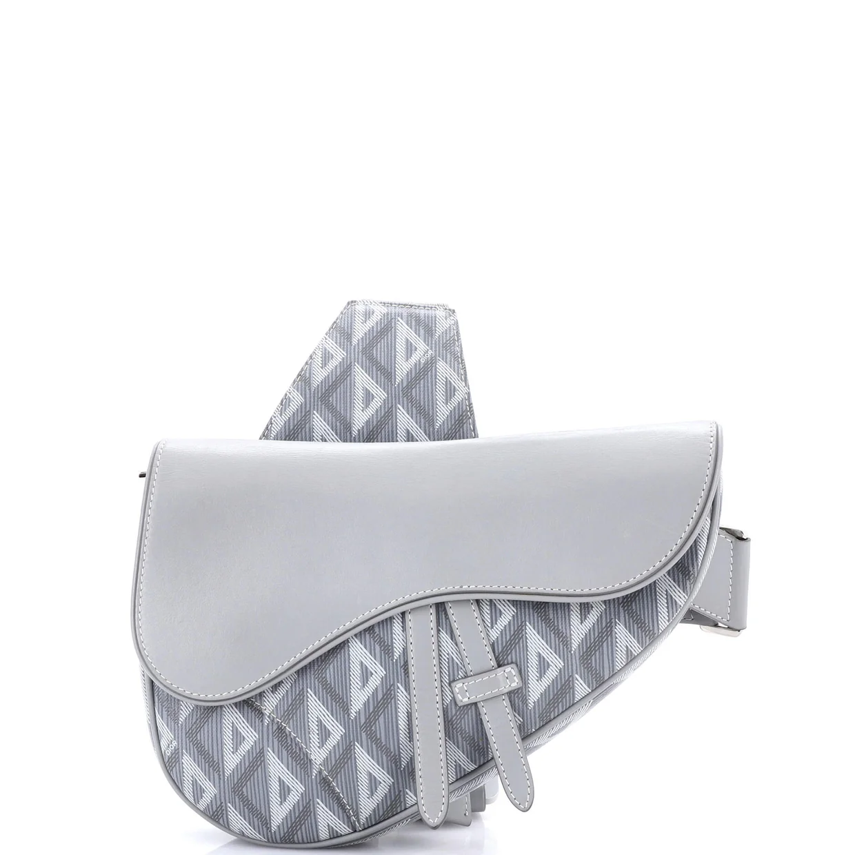 Saddle Crossbody Bag CD Diamond Coated Canvas and Leather - Deep Luxury