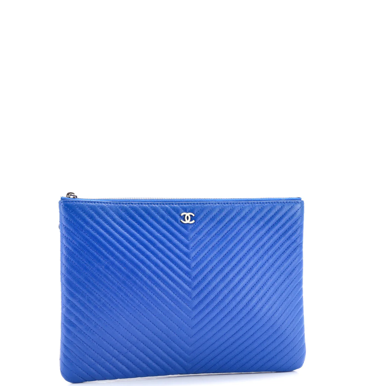 O Case Clutch Chevron Caviar Medium - Deep Luxury