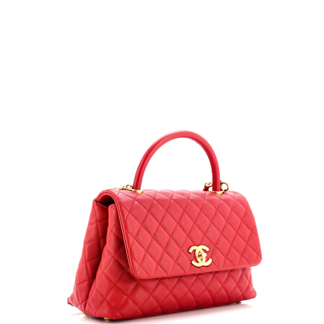 Coco Top Handle Bag Quilted Caviar Small - Deep Luxury