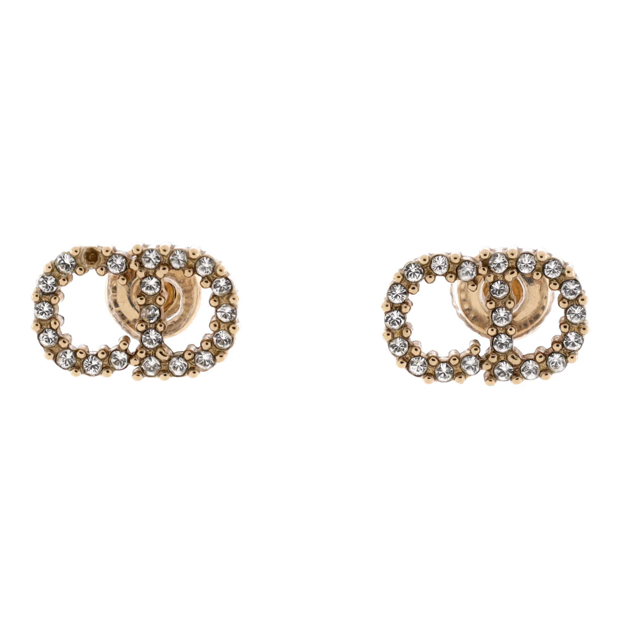 Clair D Lune Stud Earrings Metal with Crystals - Deep Luxury