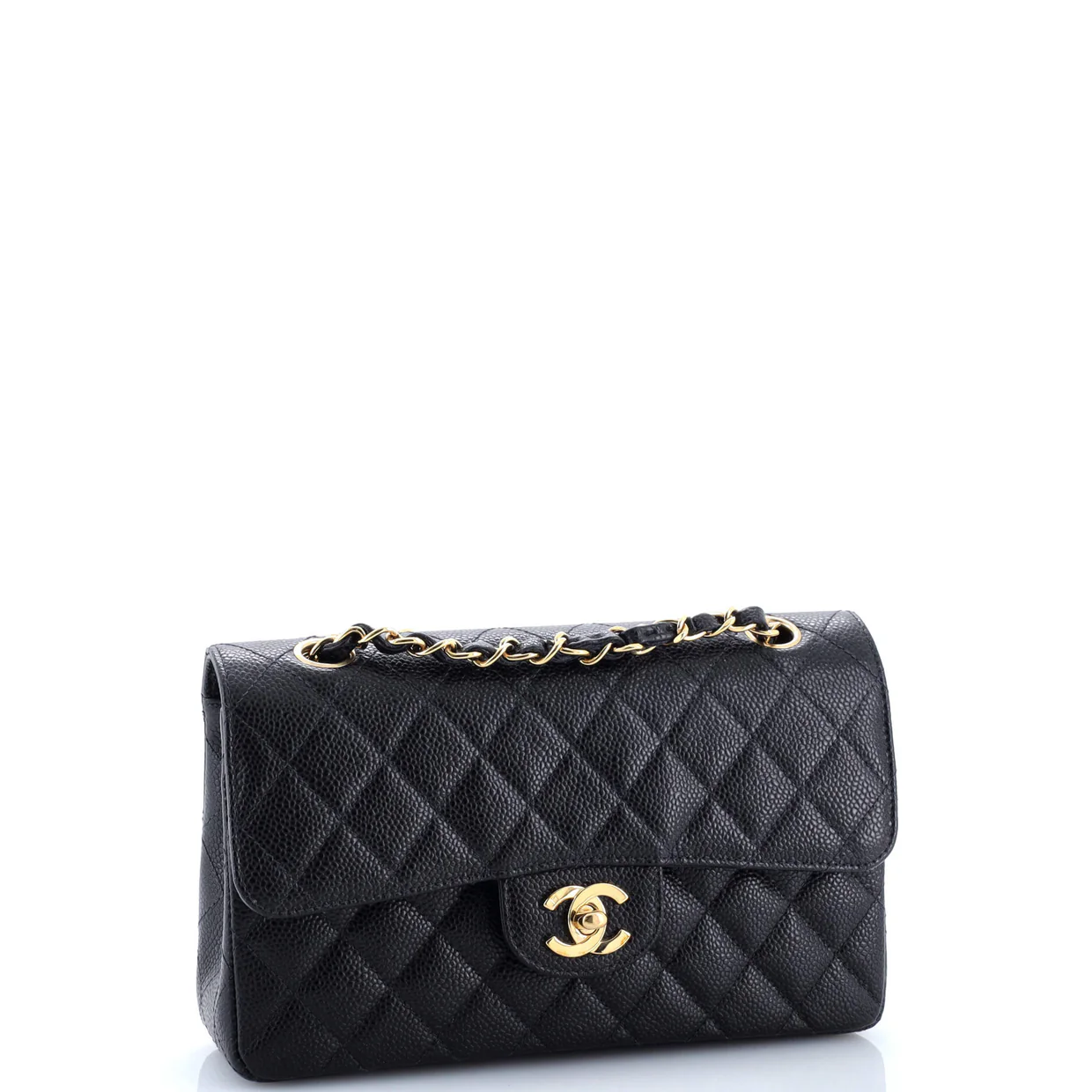 Vintage Classic Double Flap Bag Quilted Caviar Small - Deep Luxury