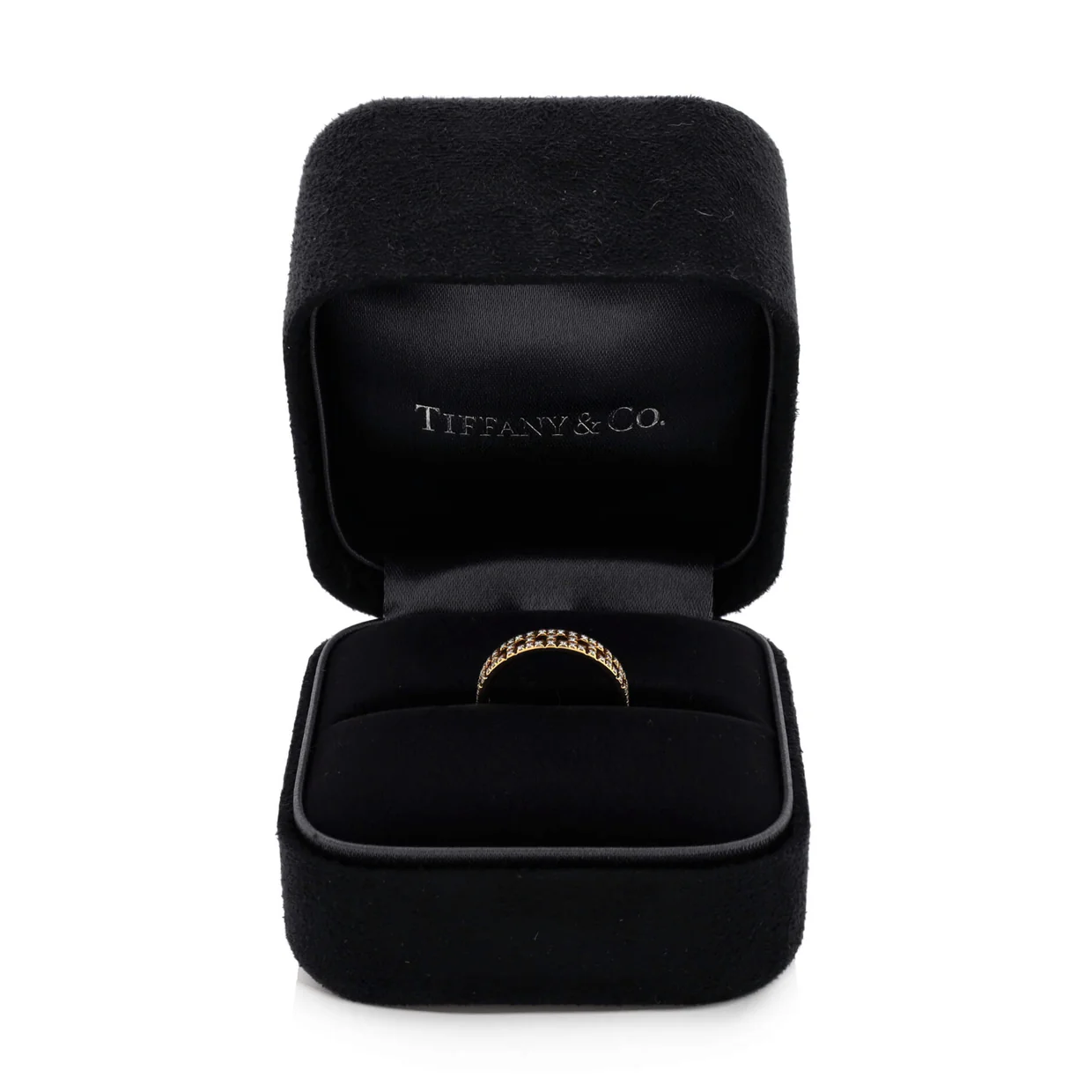 T True Ring 18K Yellow Gold with Pave Diamonds Narrow - Deep Luxury